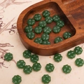 Translucent emerald green clover shaped loose beads for DIY jewelry making and crafts - 10x10mm (20 Pcs/Pack) / Dark Green