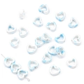 Blue and white marble ink effect heart shaped hollow ceramic beads for DIY jewelry making - Heart / Set of 4 / White + Blue