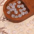 Frosted translucent clover beads with glitter for DIY bracelets and necklaces - 10x10mm (20 Pcs/Pack) / Transparent White