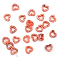 Orange heart-shaped ceramic bead with black ink splatter pattern for DIY jewelry making - Heart / Set of 4 / Orange Series