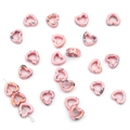 Pink heart-shaped ceramic beads with black ink splatter pattern for DIY jewelry making - Heart / Set of 4 / Pink Series