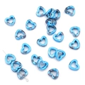Lake blue hollow heart ceramic beads with ink splatter pattern for DIY jewelry making - Heart / Set of 4 / Deep Blue Series