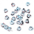 Blue heart-shaped ceramic beads with ink splatters for DIY jewelry making - Heart / Set of 4 / Medium Blue Series