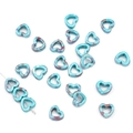 Ceramic heart beads with blue-green ink splatter glaze for DIY jewelry making - Heart / Set of 4 / Peacock Green Series