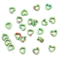 Irregular green ink-splashed heart-shaped ceramic bead for DIY jewelry making - Heart / Set of 4 / Grass Green Series