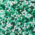 Mix van witte en groene ronde kralen voor DIY handgemaakte kettingen en armbanden - Groen Systeem