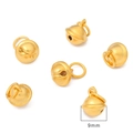 Set of six 9mm matte gold bell pendants for DIY jewelry making and bracelet charms - 9mm / Solid Color Small Bell (Silent)