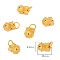 Golden bell charm with bowknot detail in 9.5x13mm size for jewelry making - 9.5x13mm / Bowknot Bell (Silent)
