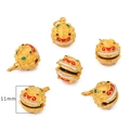 Pendentifs lion de danse 11mm en émail doré pour la création de bijoux DIY - Cloche Pixiu (Léger Son)