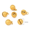 6 pendentifs cloches évidés en or mat de 12 mm avec étoiles pour bijoux DIY - Cloche Ronde à Motif (Léger Son)
