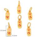 Gold-plated cat paw pendant charms with Chinese characters for DIY jewelry making - Dog & Cat