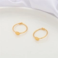18K gold plated minimalist ring setting with flat round disc for DIY jewelry making - 6mm Flat Tray Adjustable Ring (18K Gold Color)