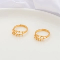 18K gold-plated adjustable lotus-inspired open ring tray for DIY jewelry making - Double Layer Multi-ring Adjustable Ring (18K Gold Color)