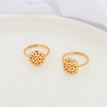 18K gold-plated adjustable ring bases with lotus-style circular perforated trays - Hollow Round Plate Adjustable Ring (18K Gold Color)