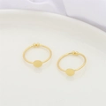 Base per anello minimalista placcata oro 18K con montatura tonda piatta per gioielli fai-da-te - Anello Regolabile con Vassoio Piatto 6mm (Colore Oro 14K)