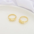 Base per anello regolabile placcata oro 18K con asole per gioielli fai-da-te - Anello Regolabile Multianello a Doppio Strato (Colore Oro 14K)