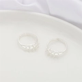 Base per anello regolabile in argento con cinque piccoli occhielli per gioielli fai da te - Anello Regolabile Multianello a Doppio Strato (Colore Argento)