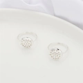 Base per anello regolabile placcata oro 18K argento con testa di loto per gioielli fai da te - Anello Regolabile con Piastra Rotonda Cava (Colore Argento)