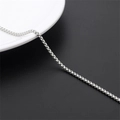 Poliertes Silber 304 Edelstahl Boxkette Halskette Glied für DIY Schmuckherstellung - Kugelkette (Breite ~2.5mm, 1m/Pack)