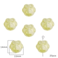 Perline in vetro a zampa d'orso giallo sfumato per gioielli DIY, 14mm, set da 20 pezzi - Fresh Green Yellow Bear Paw