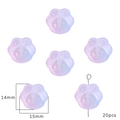 Ciondoli zampa di gatto sfumata rosa e blu, perle in resina aurora 15mm per DIY, 20pz - Dreamy Blue Purple Bear Paw