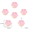 Perline a zampa di gatto in resina rosa 14x15mm per gioielli fai da te set da 20 - Gradient Orange Pink Bear Paw