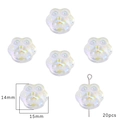 20 perle in vetro a zampa d'orso sfumate aurora per bracciali fai-da-te, 14mm - AB White Bear Paw