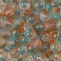 Matte glazen kralen met blauw-oranje verloop en goudfolie voor doe-het-zelf sieraden - 10mm (30 stuks/pak) / Gradiënt Oranje Blauw