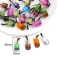 Miniature resin boba tea charms in assorted colors for DIY jewelry making 26mm x 10mm - Milk Tea Cup Dark Colors (Mixed Colors) / Set of 6
