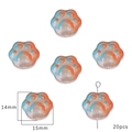 20 perle in vetro a forma di zampa d'orso blu e arancione da 14x15mm per creazione di gioielli - Orange Blue Patch Bear Paw