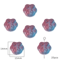 Perline a zampa d'orso in vetro sfumato rosa blu per gioielli fai da te 15x14mm 20pz - Red Lake Blue Patch Bear Paw