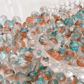 Perline di vetro da 8mm blu e arancione effetto gelatina per creazione gioielli fai da te - 22# (Sabbie Mobili Blu e Arancio)