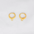 Dormeuses rondes en cuivre plaqué or avec anneau pour la création de bijoux DIY - 11mm (Diamètre du trou 2mm) 10 Pcs/Paquet / Or