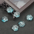 Simpatiche perle a zampa di gatto in vetro azzurro con glitter per gioielli fai da te - Lake Blue Silver Glitter Cat Paw