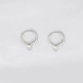 Dormeuses argentées avec boucle de suspension pour la création de bijoux - 11mm (Diamètre du trou 2mm) 10 Pcs/Paquet / Or blanc