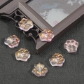 Perline a zampa di gatto in vetro sfumato rosa e viola con glitter oro per DIY - Blue Purple Gold Glitter Cat Paw