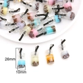 Mini colgantes de té de burbujas en resina rosa azul y amarillo para hacer joyería - Copa de Té con Leche Colores Claros (Colores Mezclados)
