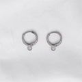 Dormeuses argentées polies avec anneau pour la fabrication de bijoux DIY créatifs - 11mm (Diamètre du trou 2mm) 10 Pcs/Paquet / Métal canon