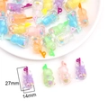 Colgante mini botella de té de frutas de resina 27mm rosa claro con confeti colorido - Oso de Satén Colorido (Colores Mezclados)