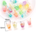 Mini colgante de resina con forma de vaso de fruta para joyería DIY 16mm x 32mm - Copa Luminosa Mediana (Colores Mezclados)
