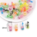 Colgantes de resina de mini bebidas de frutas para manualidades de joyería y pendientes - Copa de Frutas Diamante (Colores Mezclados)