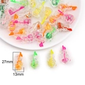 Colgante de resina con forma de oso de bebida frutal para hacer pendientes DIY 27x13mm - Oso de Frutas (Colores Mezclados)