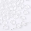 Transparent iridescent scallop shell beads with stripes for DIY hairpins and jewelry - Scallop Shape / 20 Pieces/Pack (10x10mm, 6mm Thick) / Clear White