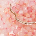 Roze jelly glaskralen voor DIY sieraden in een hartvormig dienblad met gouden rand - 8mm (50 stuks) / Roze tint (nr. 7)