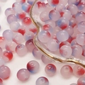 Matte paarse glazen kralen met rood en blauw spetterontwerp voor DIY sieraden maken - 8mm (50 stuks) / Lichtpaars met rood-blauwe stippen (nr. 9)