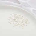 Triangle spacer beads in bright silver finish for DIY jewelry making and bracelets - Hollow Triangle 3x1.5mm (Aperture 1.2/1.5mm) 10 Pieces/Pack / Thick Silver Plated
