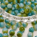 Gepolijste blauwgroene gradiënt glazen kralen voor DIY sieraden en armbanden maken - 8mm (30 Stuks/Verpakking) / Blauw Groen Mix