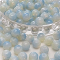 DIY doorschijnende jelly glazen ronde kralen in blauw-wit verloop voor sieraden maken - 8mm (30 Stuks/Verpakking) / Geel Blauw Mix