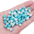 8mm blue and white gradient rose shape acrylic imitation pearl beads for DIY jewelry - 100 Pieces Pack / White Gradient Blue