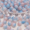 Roze en blauwe verloop glazen kralen voor DIY sieraden maken en armbanden - 8mm (30 Stuks/Verpakking) / Blauw en Roze Contrast